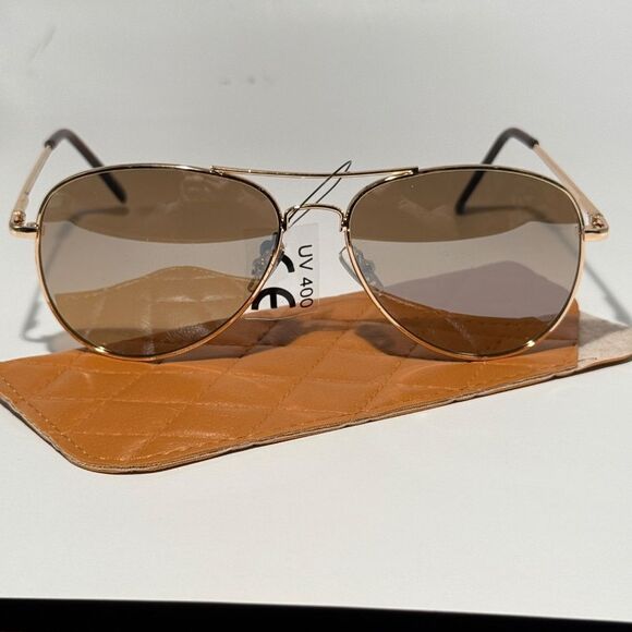 1641 NEW Gold Classic Aviator Sunglasses UV 400 Protection - Timeless Style main image 8